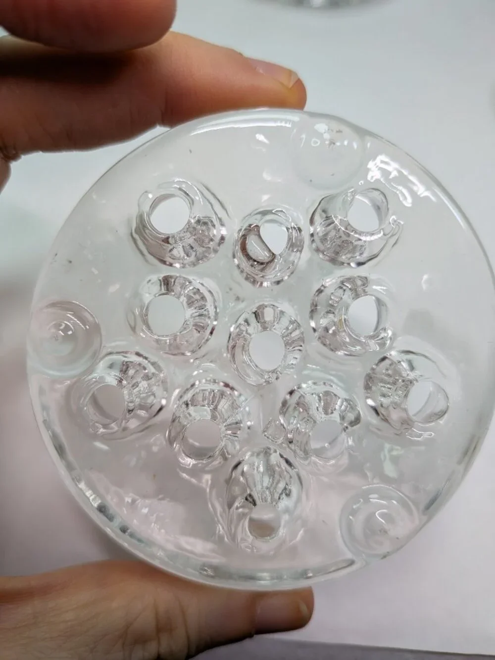 Vintage Clear Glass Flower Frog Sampler Lot of 4